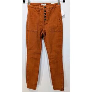 Joie Maxine Park Skinny Pants Umber Brown High Rise Button Fly NWT Size 26